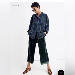 Madewell Velvet Pants in Dark Grey